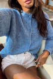 Button-Front Speckled Cardigan