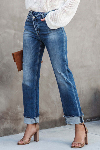 Stylish Straight-Leg Denim Jeans