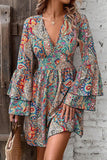 V-Neck Paisley Cocktail Dress