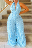 Textured Halter Jumpsuit