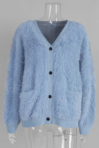 Button-Up Fuzzy Cardigan