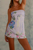 Strapless Floral Mini Dress