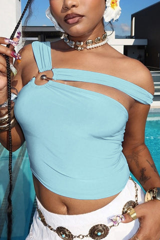 One-Shoulder Twist Tank Top