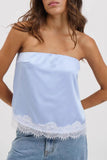 Strapless Lace-Trimmed Tank Top