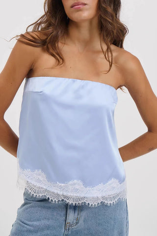 Strapless Lace-Trimmed Tank Top