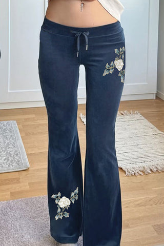 Floral Pattern Casual Pants