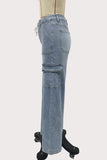 Cargo Pocket Straight Denim Jeans