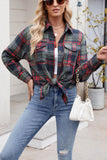 Button-Front Plaid Shirt