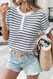 Striped Buttoned T-Shirt