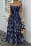 Strapless Polka Dot Casual Dress
