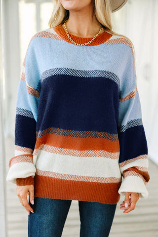 Striped Relaxed Knit Sweater