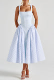 Gingham Sundress with Square Neckline