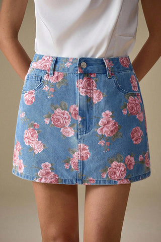 Floral Print Mini Skirt