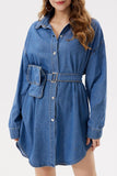 Belted Denim Shirt