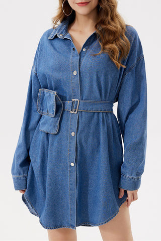 Belted Denim Shirt