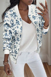 Floral Zip-Up Bomber Jacket