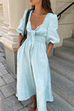 Tie-Front Midi Dress