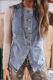 Button-Front Layered Tank Top