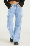 Embellished Straight-Leg Cargo Jeans
