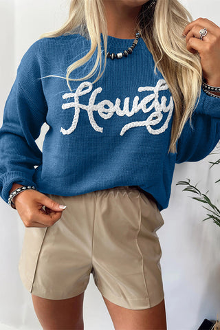 Letter Detail Crewneck Sweater