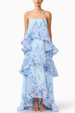 Layered Ruffle Floral Maxi Dress