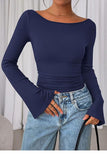 Elegant Wide-Sleeve Blouse