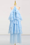 Layered Ruffle Halter Dress