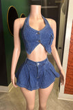Quilted Halter Skirt Set