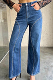 Embellished Straight-Leg Jeans