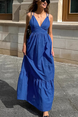 V-Neck Long Casual Dress
