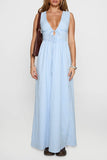 Sleeveless Tie-Front Maxi Dress