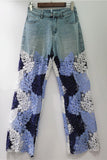 Lace-Panel Straight Jeans
