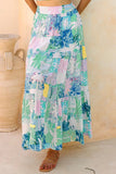 Floral Tiered Maxi Skirt