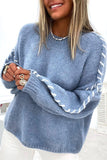Loose Knit Sweater with Contrast Stitch