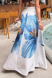 Floral Print Casual Maxi Skirt