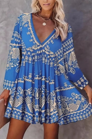 Geometric Pattern Boho Dress