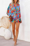 Floral V-Neck Tie-Waist Romper