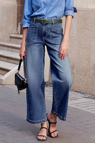 Minimalist Patch Pocket Straight Jeans