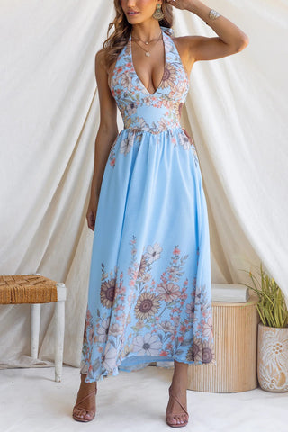 Floral Halter Maxi Dress