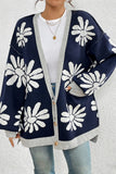 Floral Patterned Button-Front Cardigan