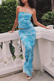 Strapless Floral Set with Maxi Skirt