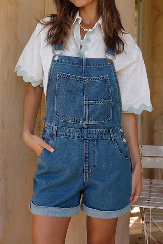 Classic Denim Overall Romper
