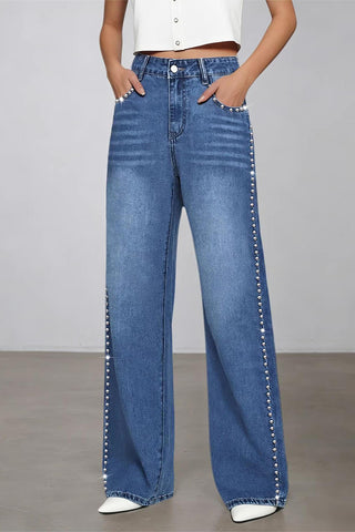 Embellished Straight-Leg Jeans