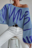 Abstract Patterned Oversized Sweater