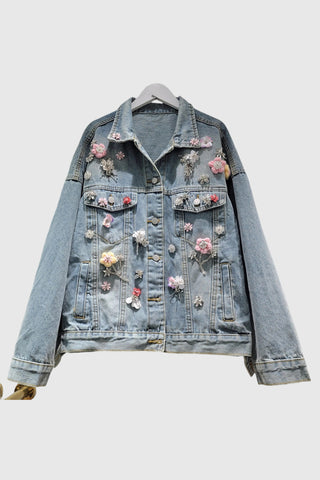 Floral Embellished Denim Jacket