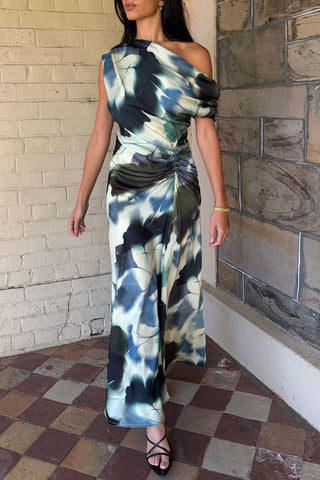 Asymmetrical Floral Casual Dress