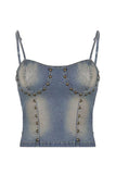 Studded Denim Tank Top
