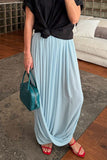 Draped Maxi Skirt with Slit