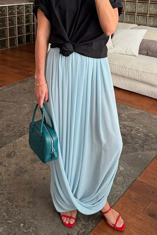Draped Maxi Skirt with Slit