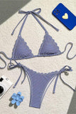 Striped Halter Bikini Set